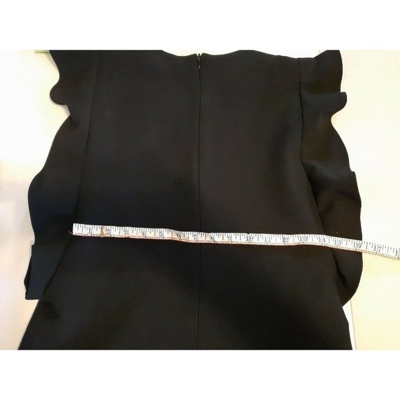 Zara Woman Sz Small Black Dress with Ruffled Flutter Sleeves - Picture 6 of 6